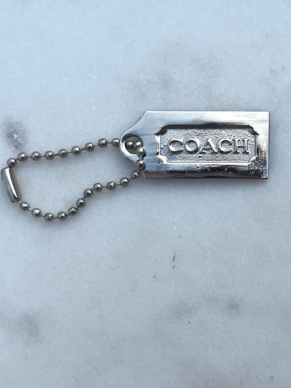 COACH Vintage Metal Hang Tag, Silver